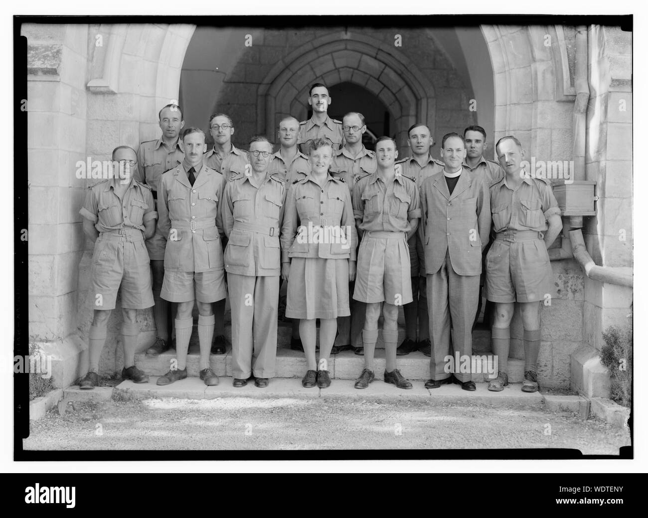 Group of padres at St. George's Cathedral taken Sept. 13,'43 Abstract/medium: G. Eric and Edith Matson Photograph Collection Stock Photo