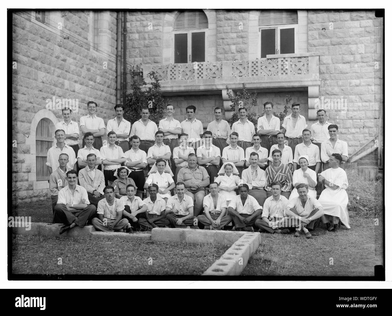 Group of the Leigh Ward at the 16th Gen[eral] Hospital. July Abstract/medium: G. Eric and Edith Matson Photograph Collection Stock Photo