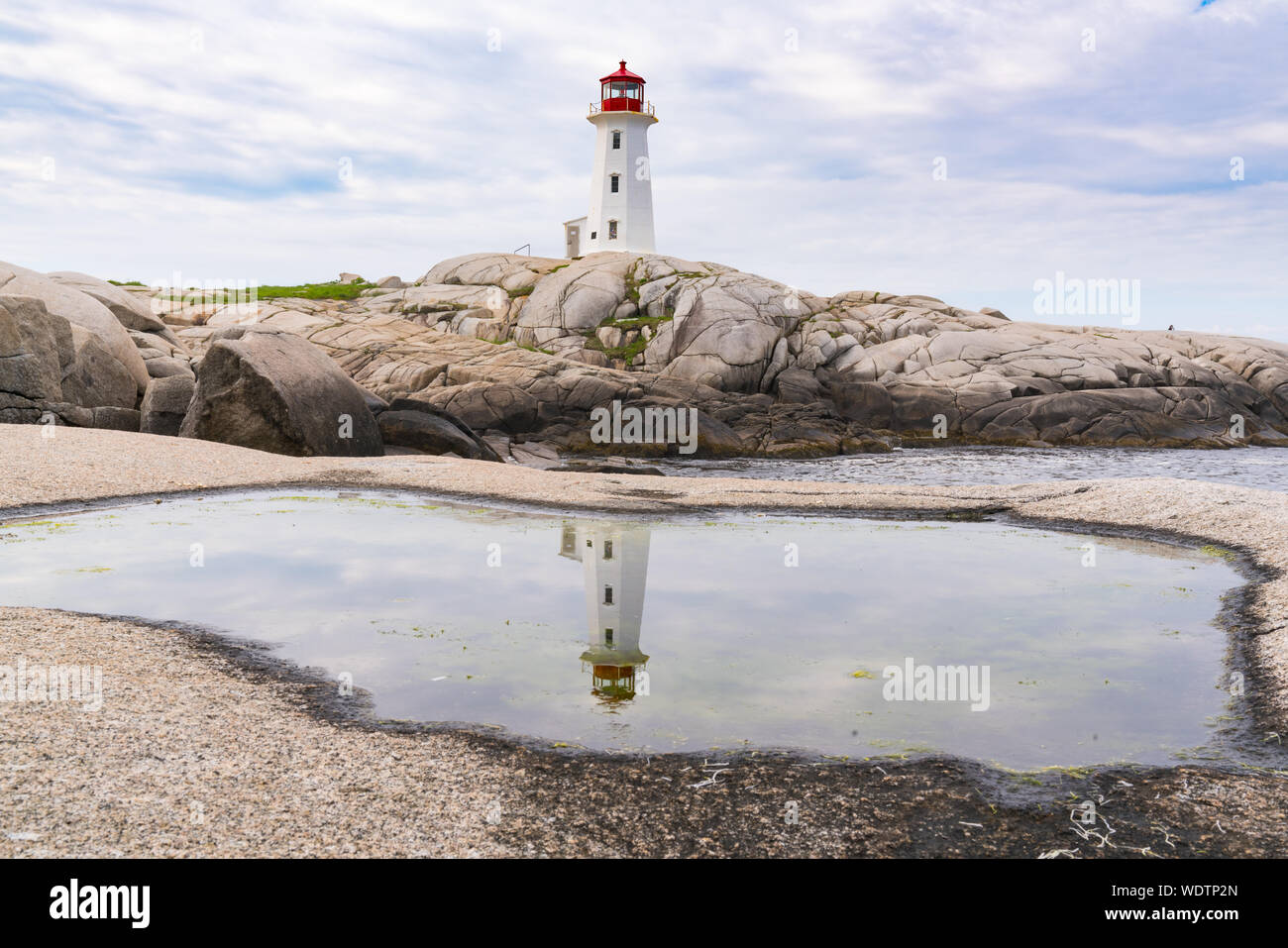 Peggy's Point Lighthouse near Peggy's Cove, Nova Scotia, Canada Stock Photo