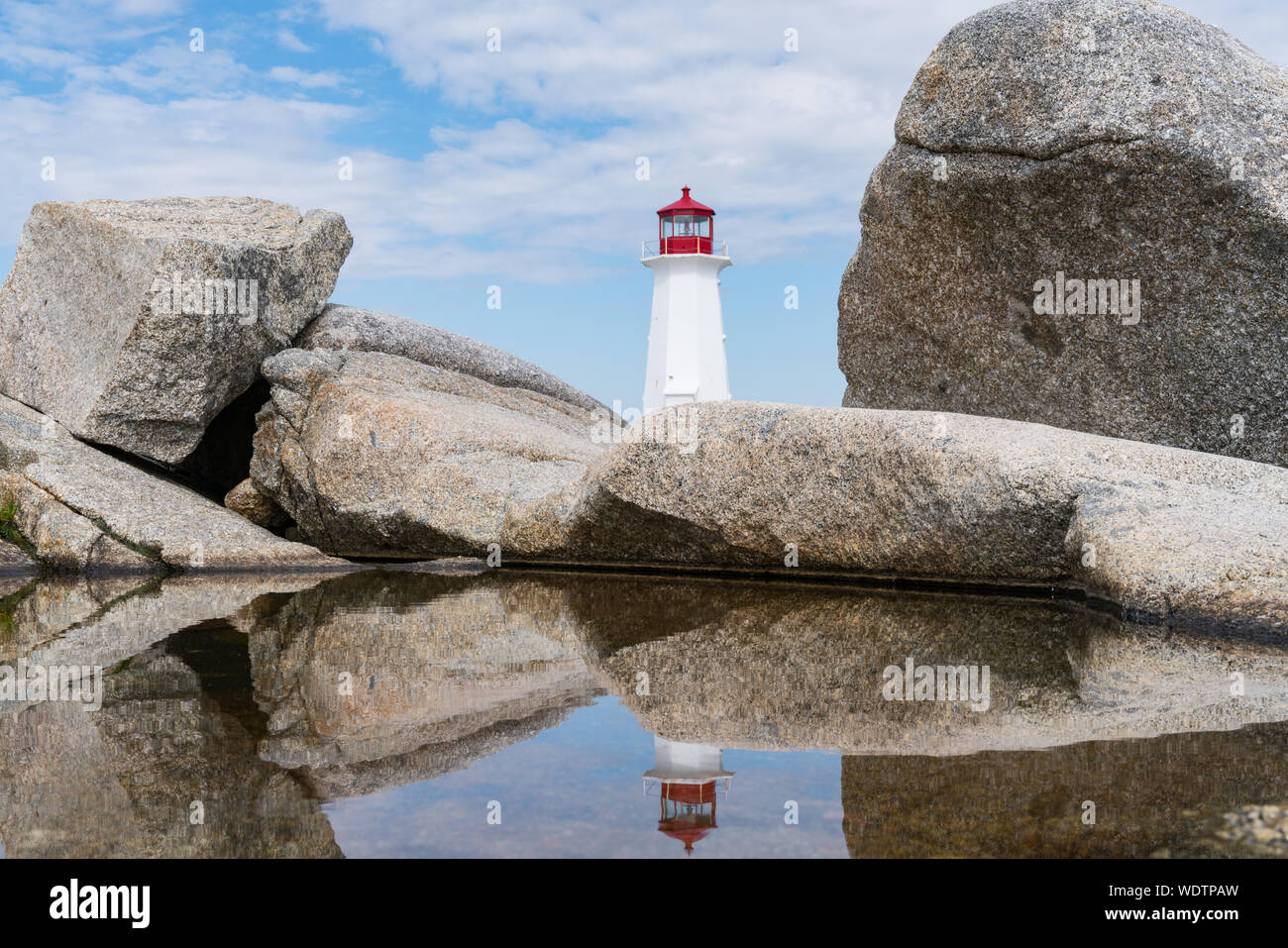 Peggy's Point Lighthouse near Peggy's Cove, Nova Scotia, Canada Stock Photo