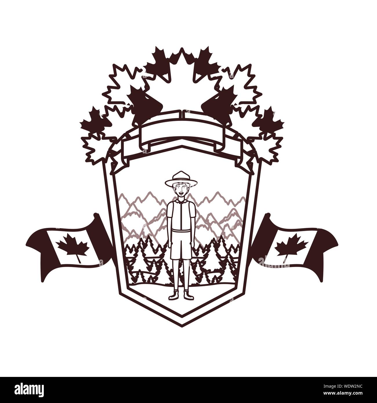 Isolated canada forest ranger design vector illustration Stock Vector