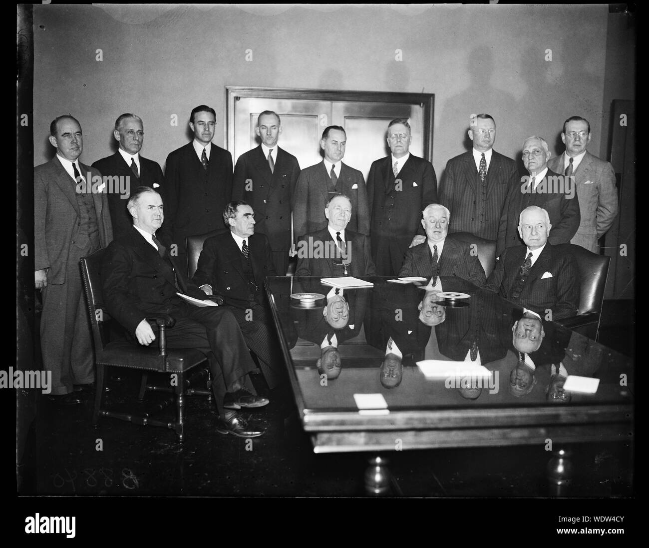 Group includes, front row: William Bankhead, 2nd from left, Daniel C. Roper, center Abstract/medium: 1 negative : glass  4 x 5 in. or smaller Stock Photo