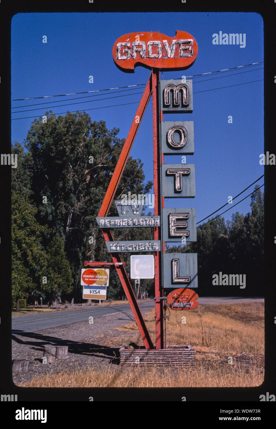 Grove Motel sign, Route 99, Willows, California Stock Photo Alamy