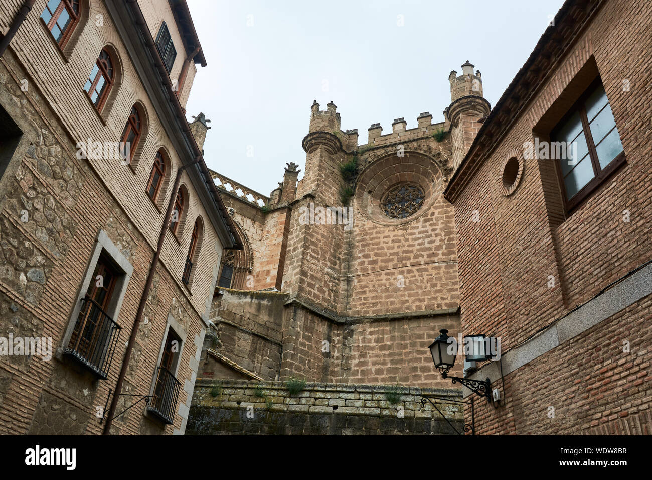 TOLEDO, SPAIN - APRIL 24, 2018: One of the sides of the Primate Cathedral of Saint Mary of Toledo. Stock Photo