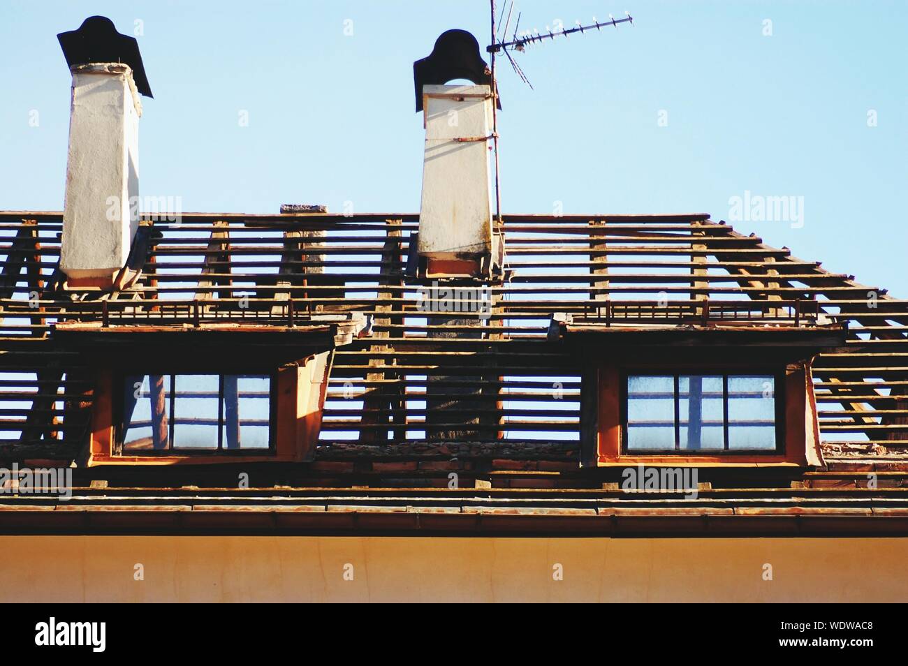 Rooftop Of House Under Construction Stock Photo Alamy