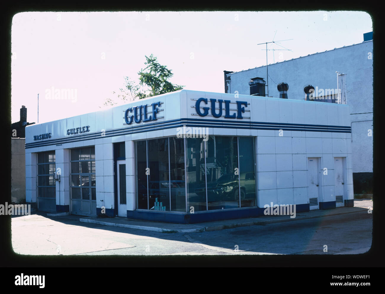 Gulf station, Port Chester, New York Stock Photo Alamy