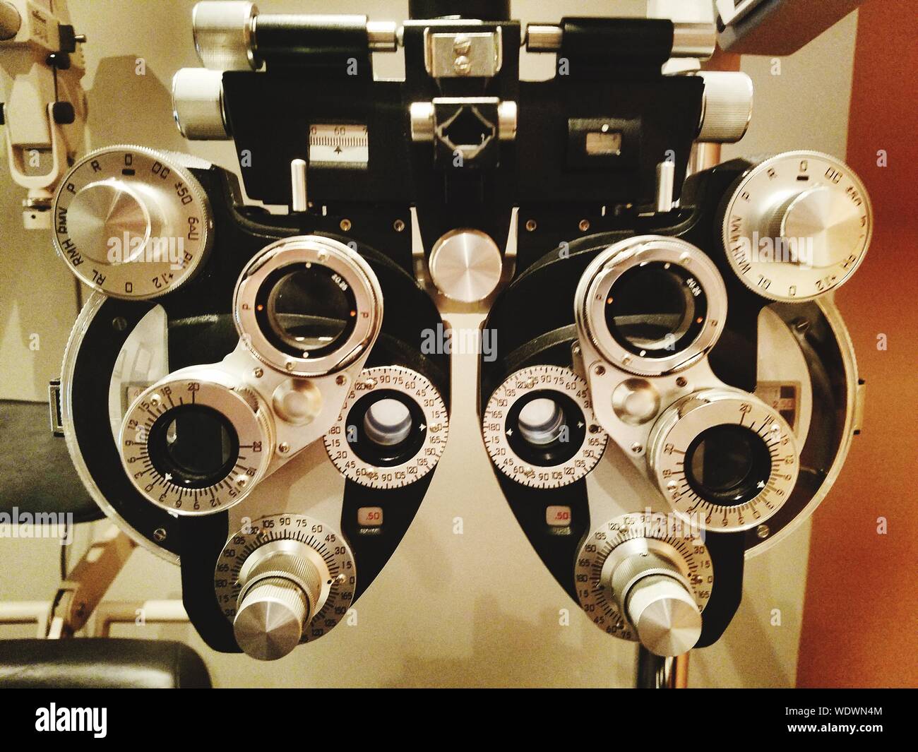 Closeup Of Eye Test Equipment Stock Photo Alamy