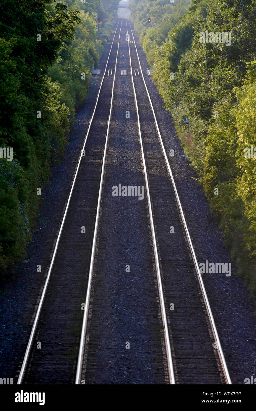 Endless Train Tracks, Ontario Canada Stock Photo Alamy