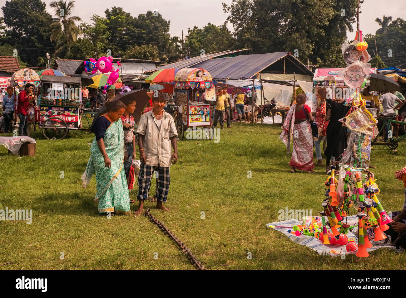 Village,Baruipur,Rathayatra.Mela,ground,people,congegrating,Soth 24 Parganas, West Bengal,India. Stock Photo
