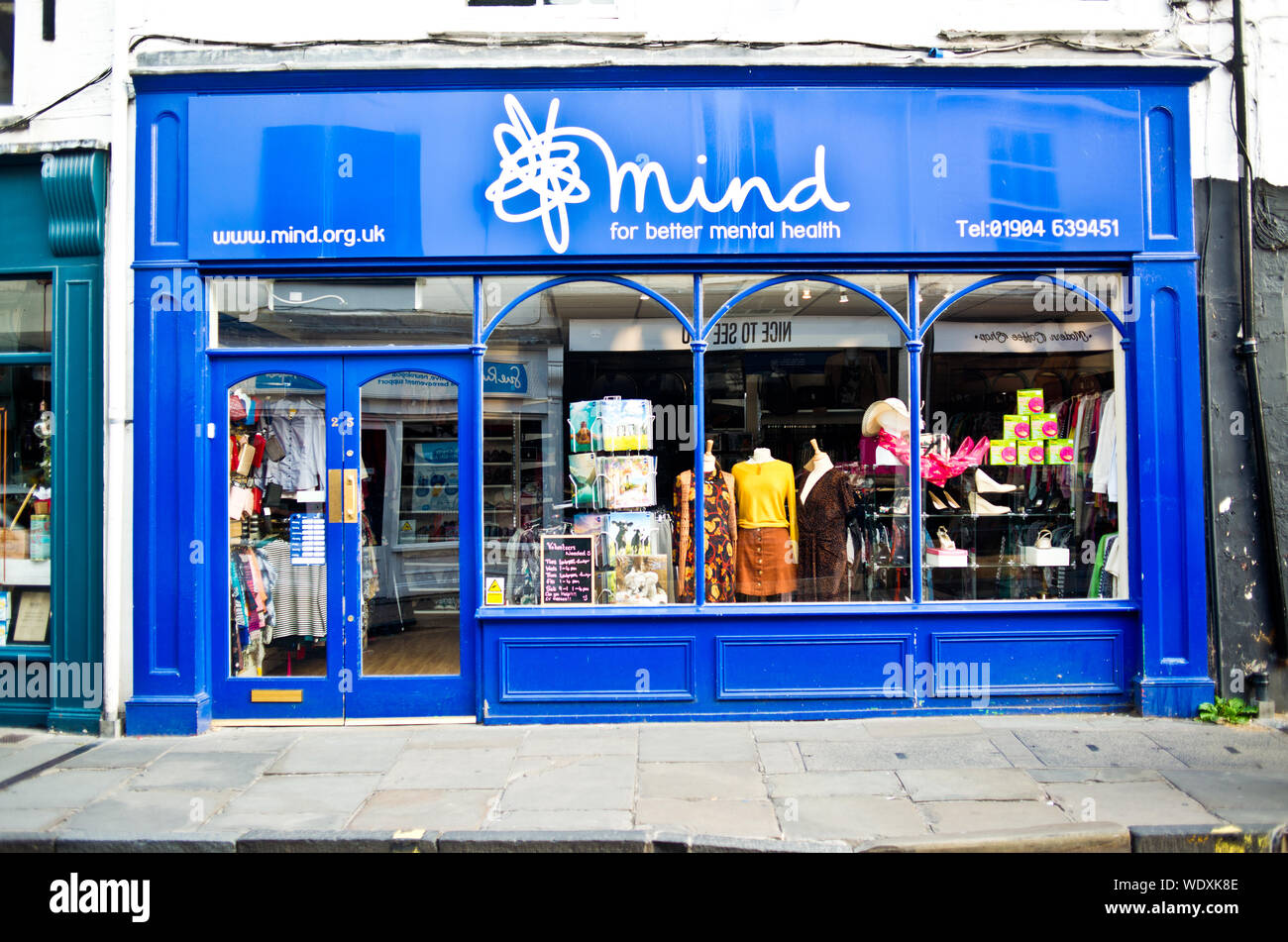 Mind Charity Shop, Goodramgate, York, England Stock Photo