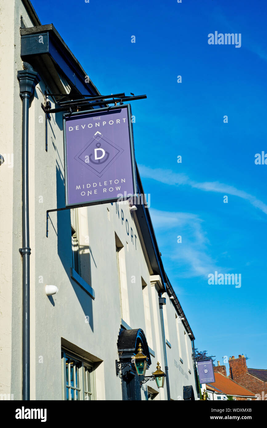 The Devonport, Middleton One Row, Borough of Darlington, England Stock