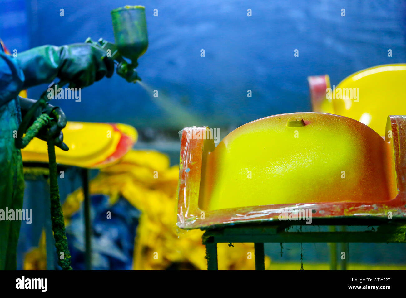 Thailand Factory Chair And Rowing Fiberglass Stock Photo