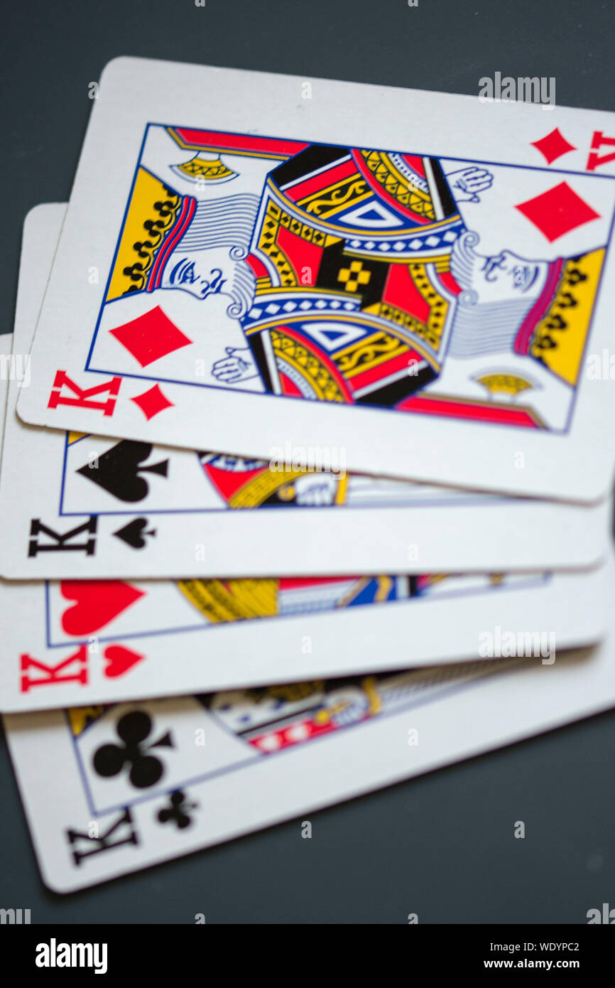 Close-up Of Four King Cards On Table Stock Photo - Alamy