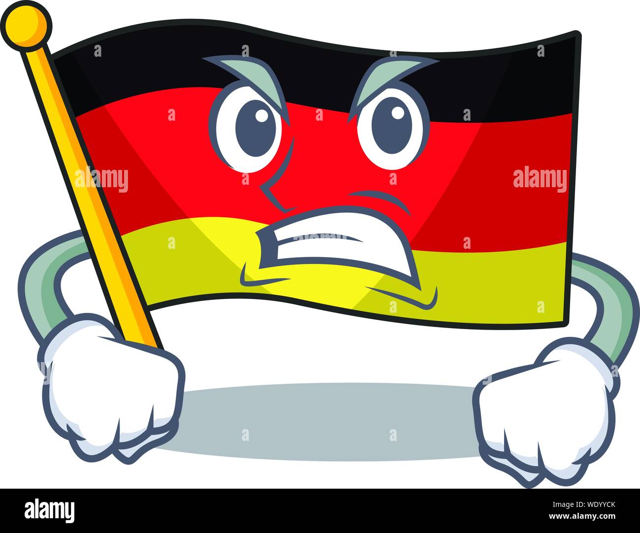 Angry flag germany cartoon formed with character Stock Vector