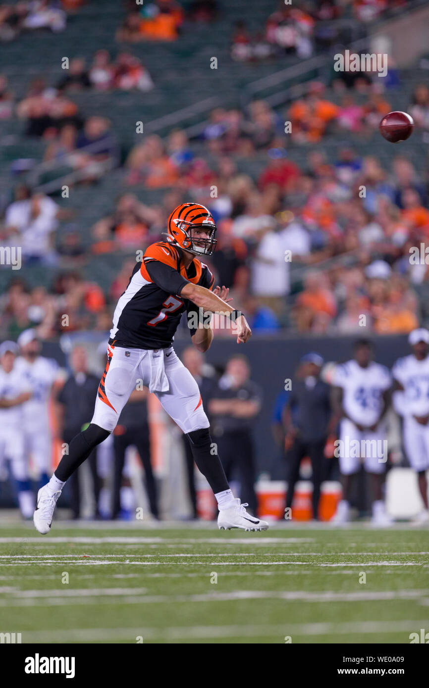 Cincinnati Bengals quarterback Jake Dolegala (7) during NFL football  preseason game action between the Indianapolis Colts and the Cincinnati  Bengals at Paul Brown Stadium in Cincinnati, OH. Adam Lacy/CSM Stock Photo 