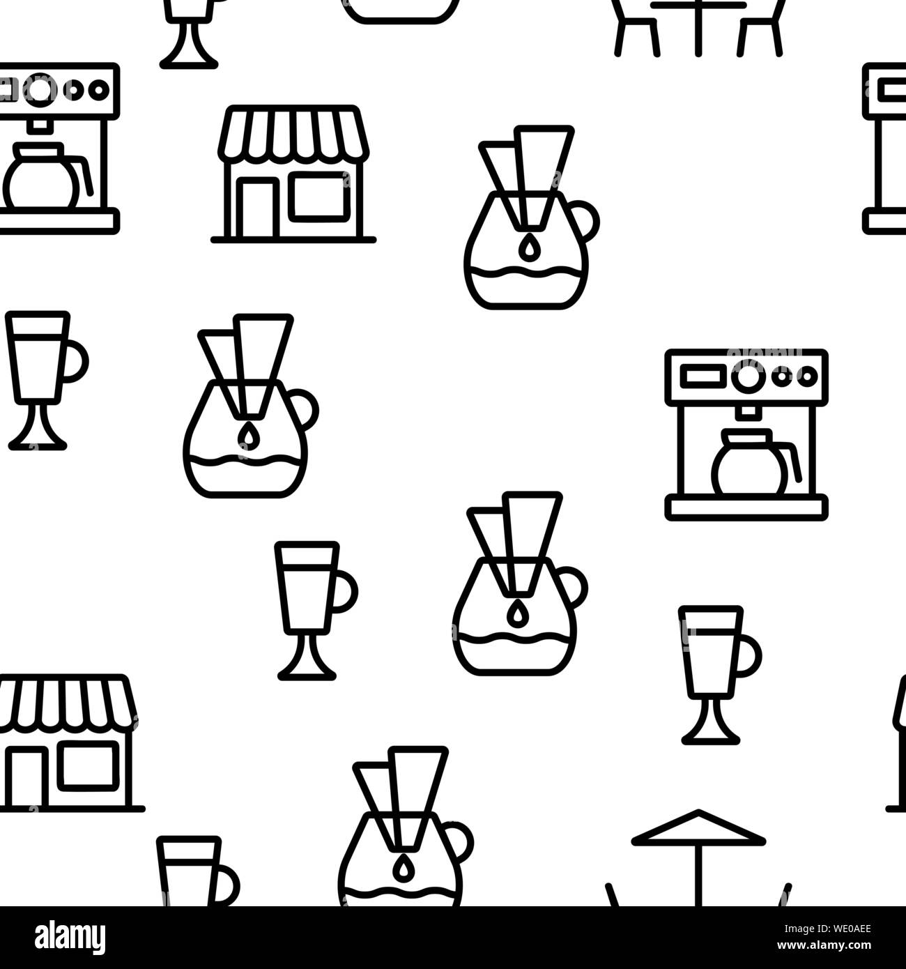 Barista Equipment Seamless Pattern Vector Stock Vector Image & Art - Alamy