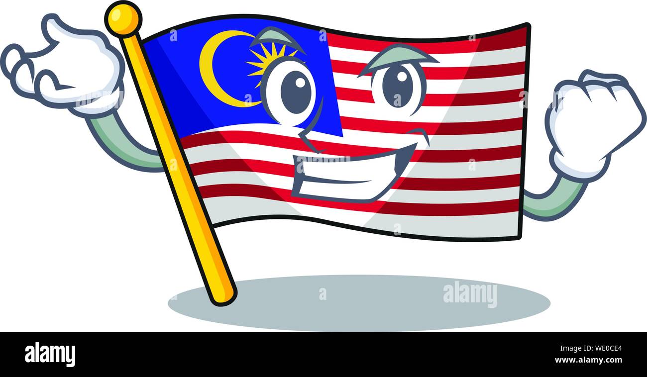 Successful flag malaysia cartoon isolated with character Stock Vector