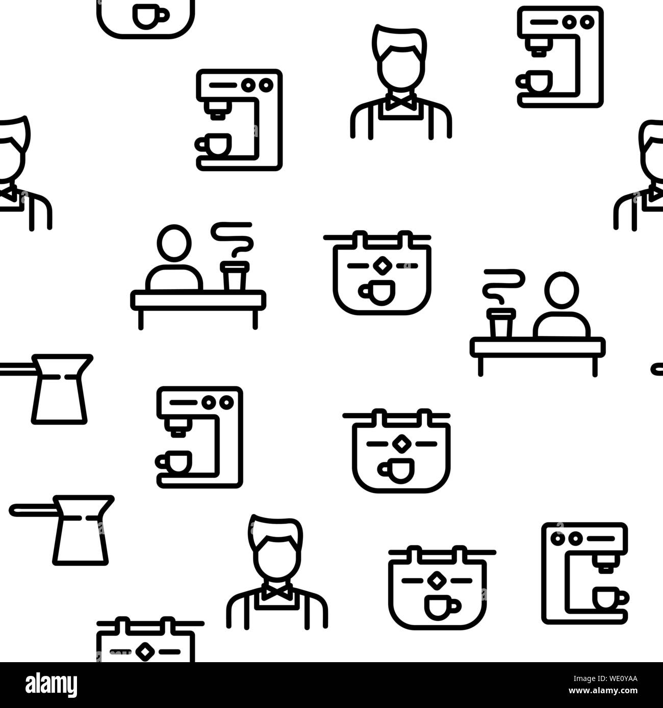 Barista Equipment Seamless Pattern Vector Stock Vector Image & Art - Alamy