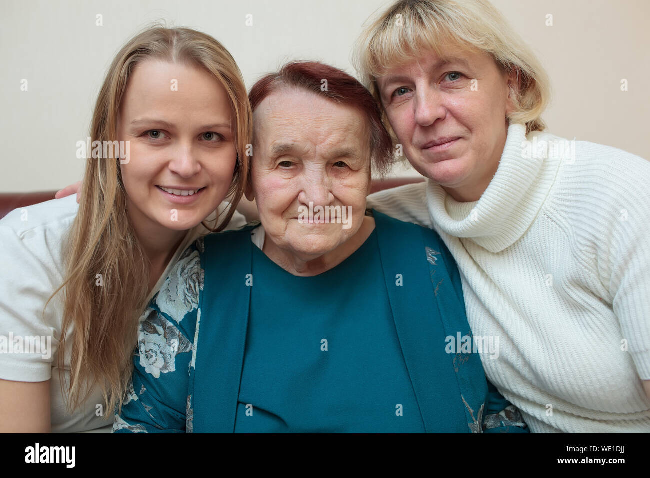 Portrait Of Smiling Multi Generation Family Stock Photo