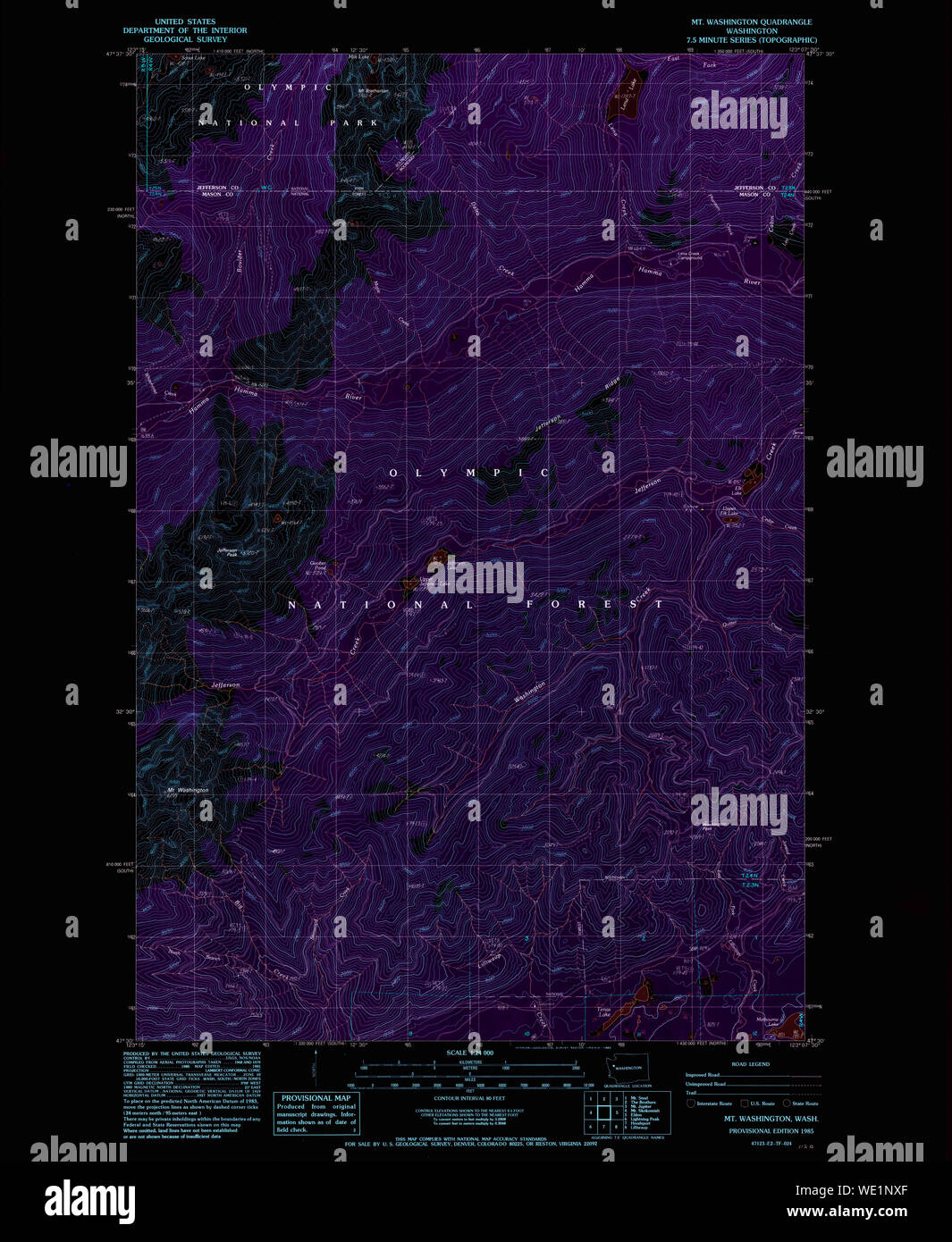 USGS Topo Map Washington State - Usgs Topo Map Washington State Wa Mt Washington 242726 1985 24000 Inverted Restoration WE1NXF