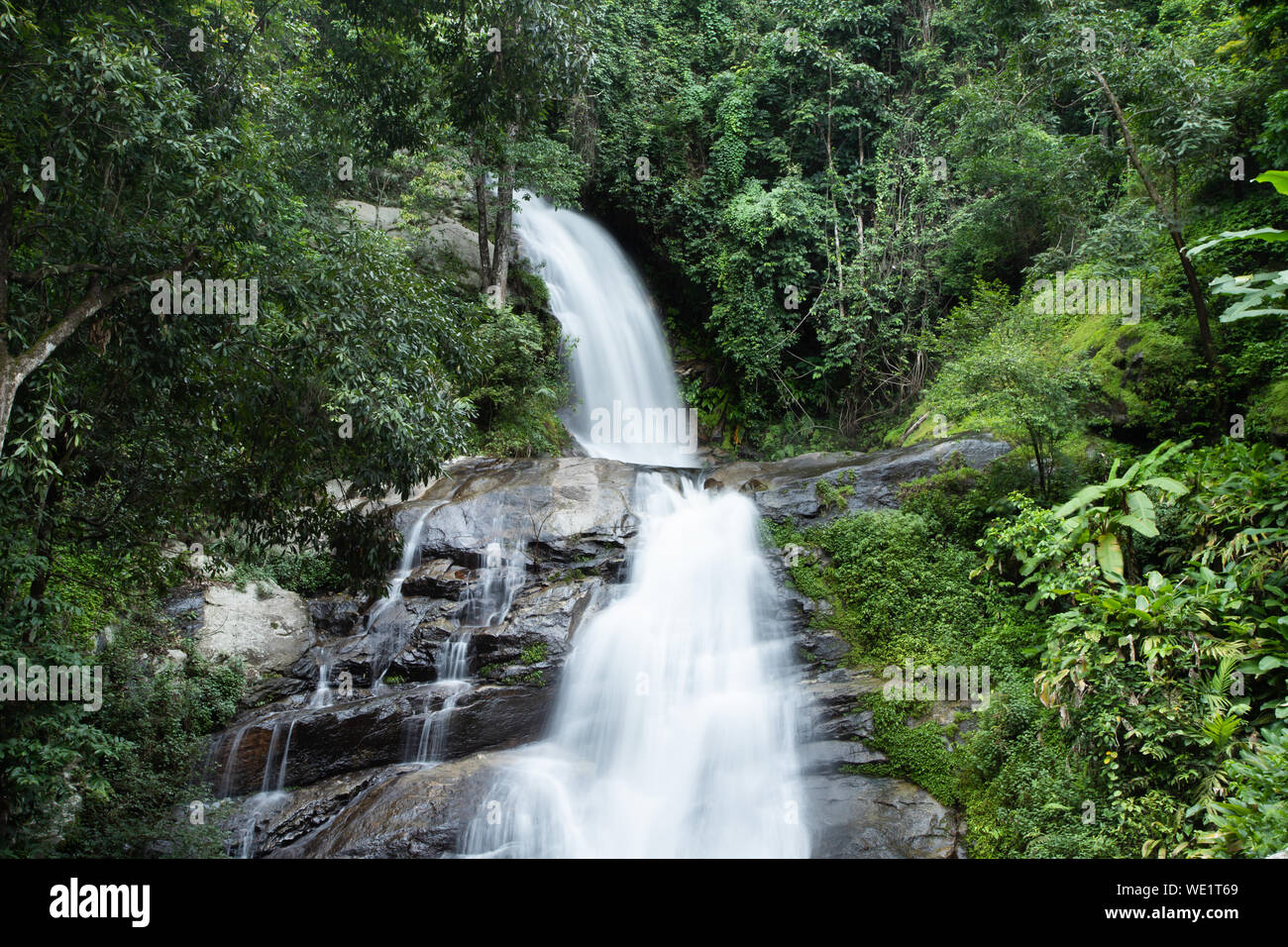 Beautiful Huai Sai Lueang waterfall in Inthanon National Park, Chiang Mai, Thailand. Stock Photo