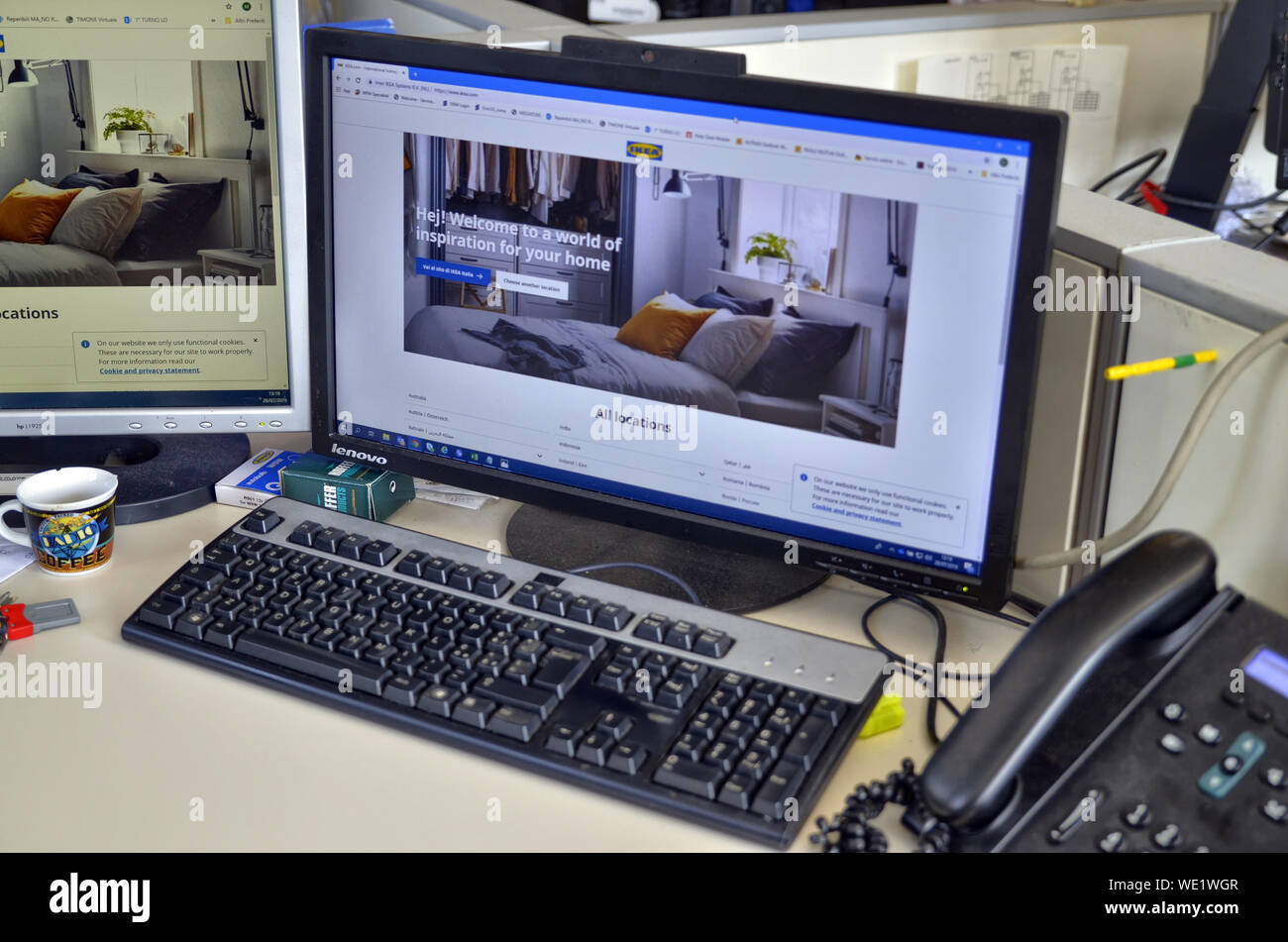 Turin, Piedmont, Intalia. July 2019. Navigation of the Ikea Italia website.  The web address is entered and the homepage loaded Stock Photo - Alamy