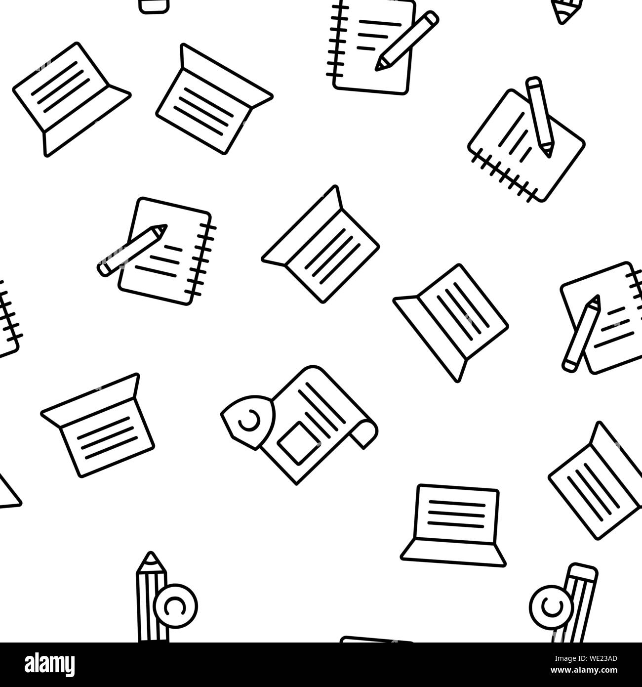 Copywriting and Blogging Vector Seamless Pattern Stock Vector