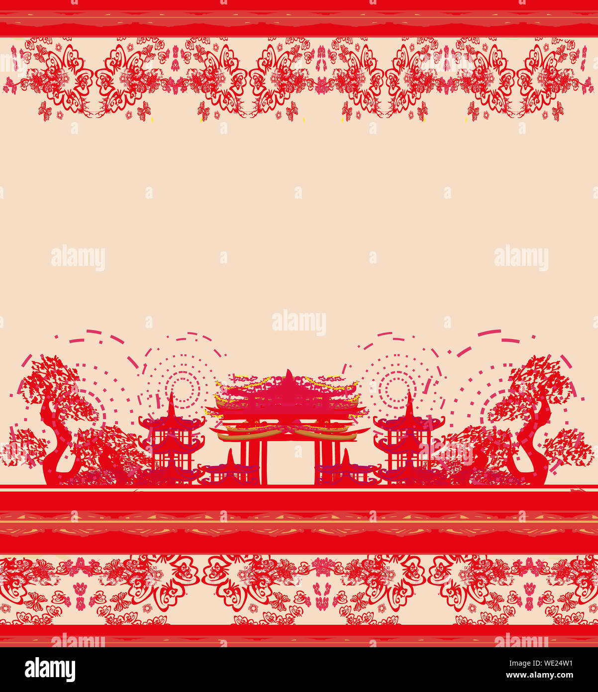 Asian theme card Stock Photo - Alamy