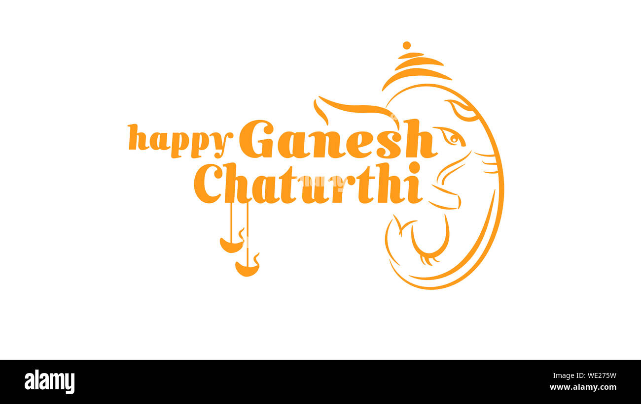 Indian Religious Festival Ganesh Chaturthi Template Design Stock Photo