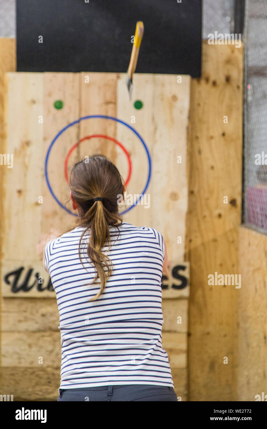 Axe thrower Stock Photo Alamy