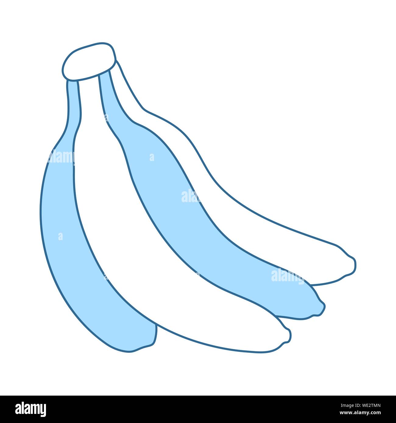 Icon Of Banana. Thin Line With Blue Fill Design. Vector Illustration. Stock Vector