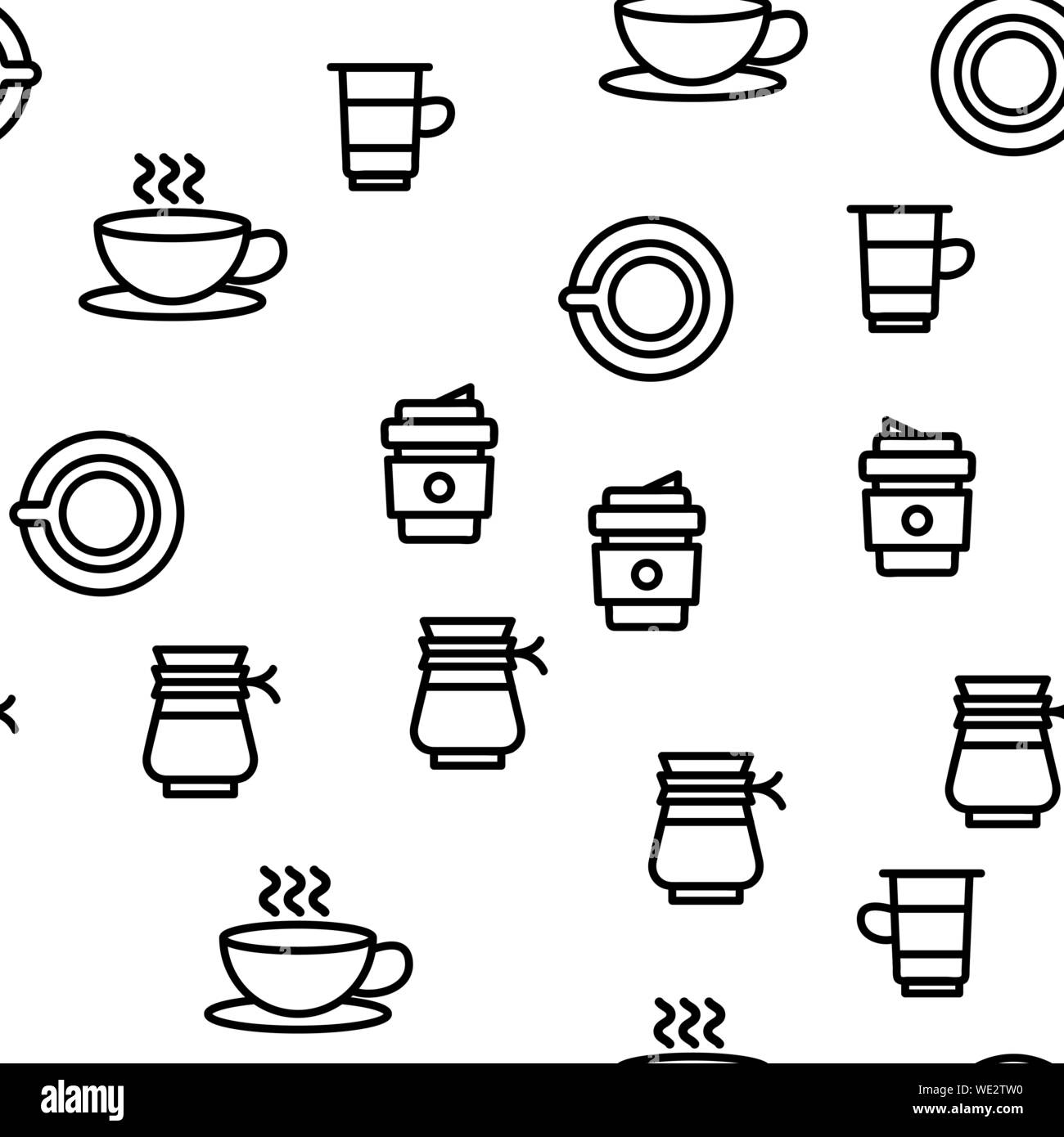 Coffee Equipment Seamless Pattern Vector Stock Vector Image & Art - Alamy