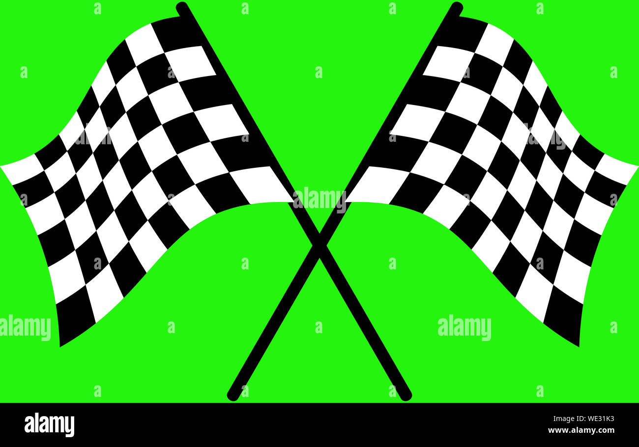 racing flags championship victory illustration black white Stock Photo ...