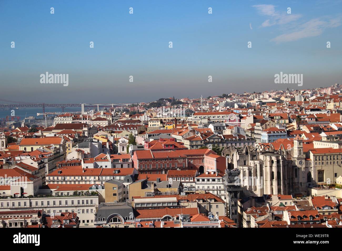 Aerial View Of Town In City Stock Photo Alamy