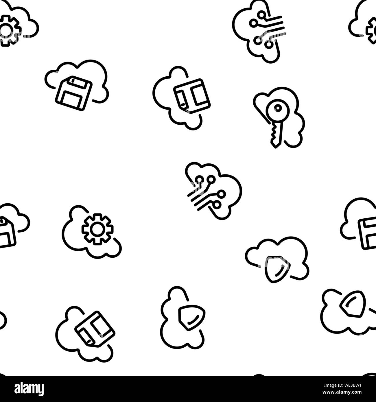 Cloud Service Seamless Pattern Vector Stock Vector Image & Art - Alamy