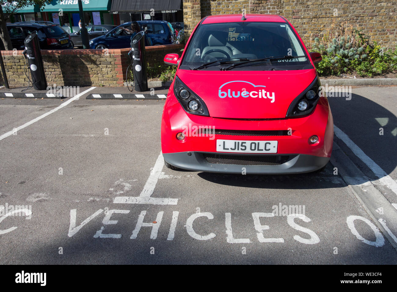 BlueCity electric car-sharing scheme in London, UK Stock Photo