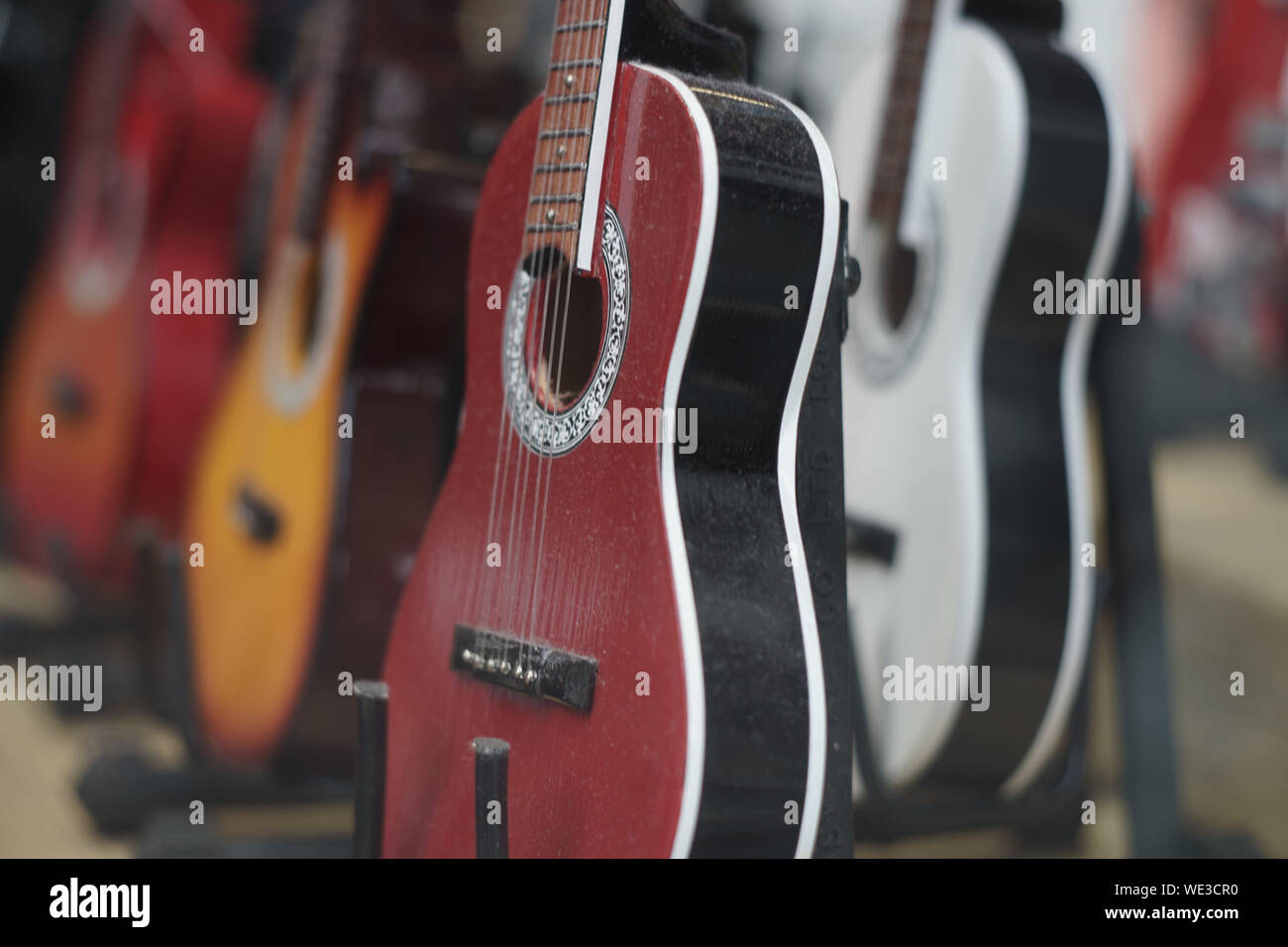 Close-up Of Classical Guitars Stock Photo