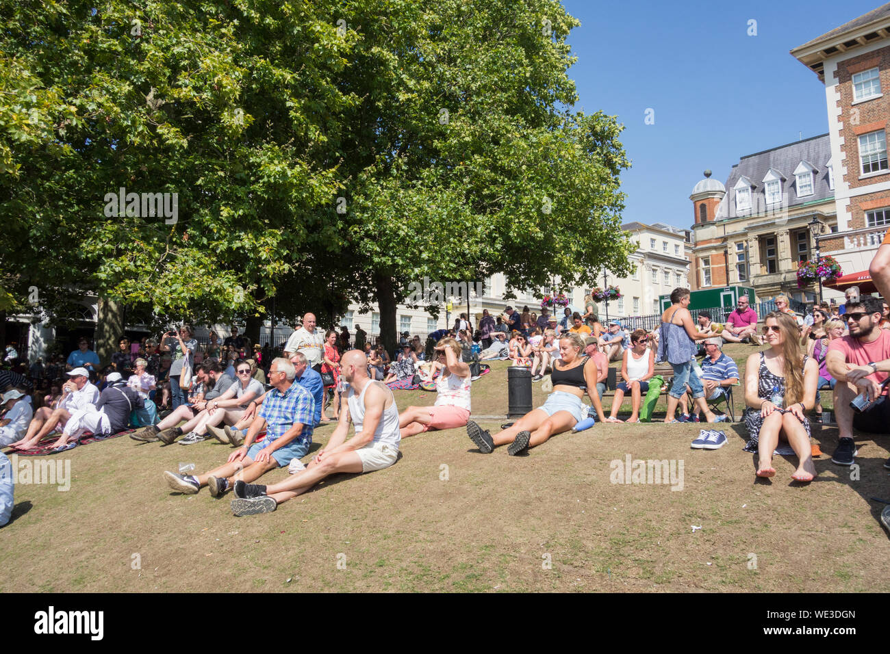 People enjoying the Richmond Riverside Music festival on the riverfront