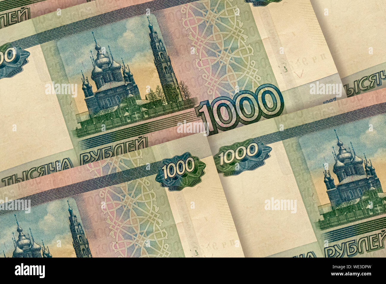 Russian currency background. RUB pattern. Russian Federation banknotes Stock Photo - Alamy