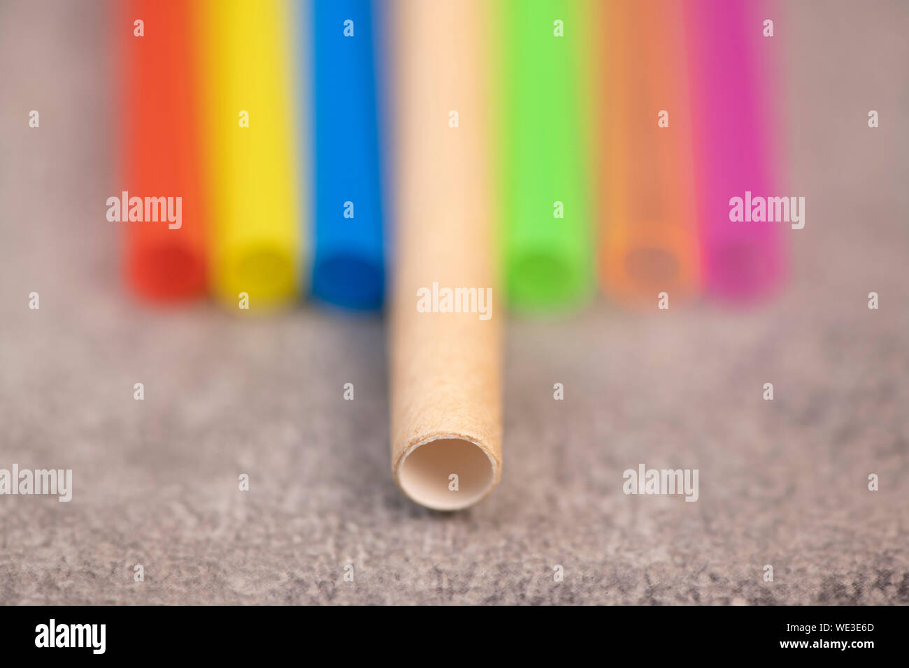 Natural Straw and straws plastic drinking background colourful full