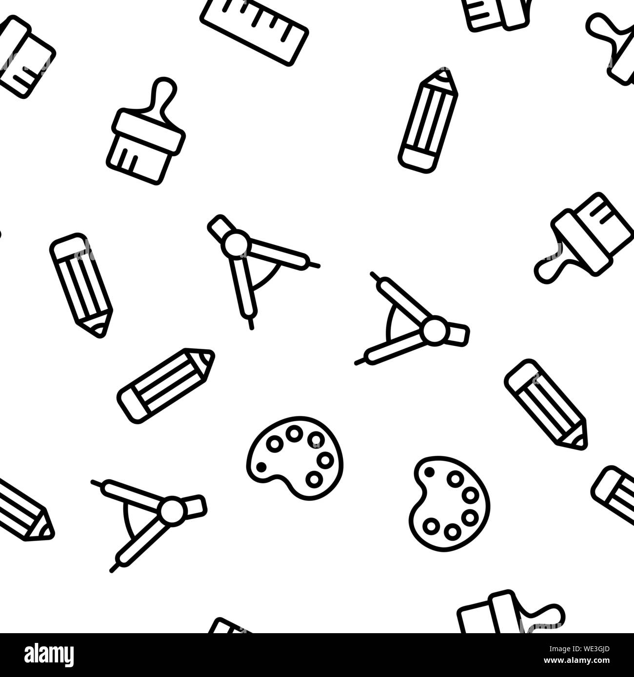 Design Tools Vector Seamless Pattern Stock Vector Image & Art - Alamy