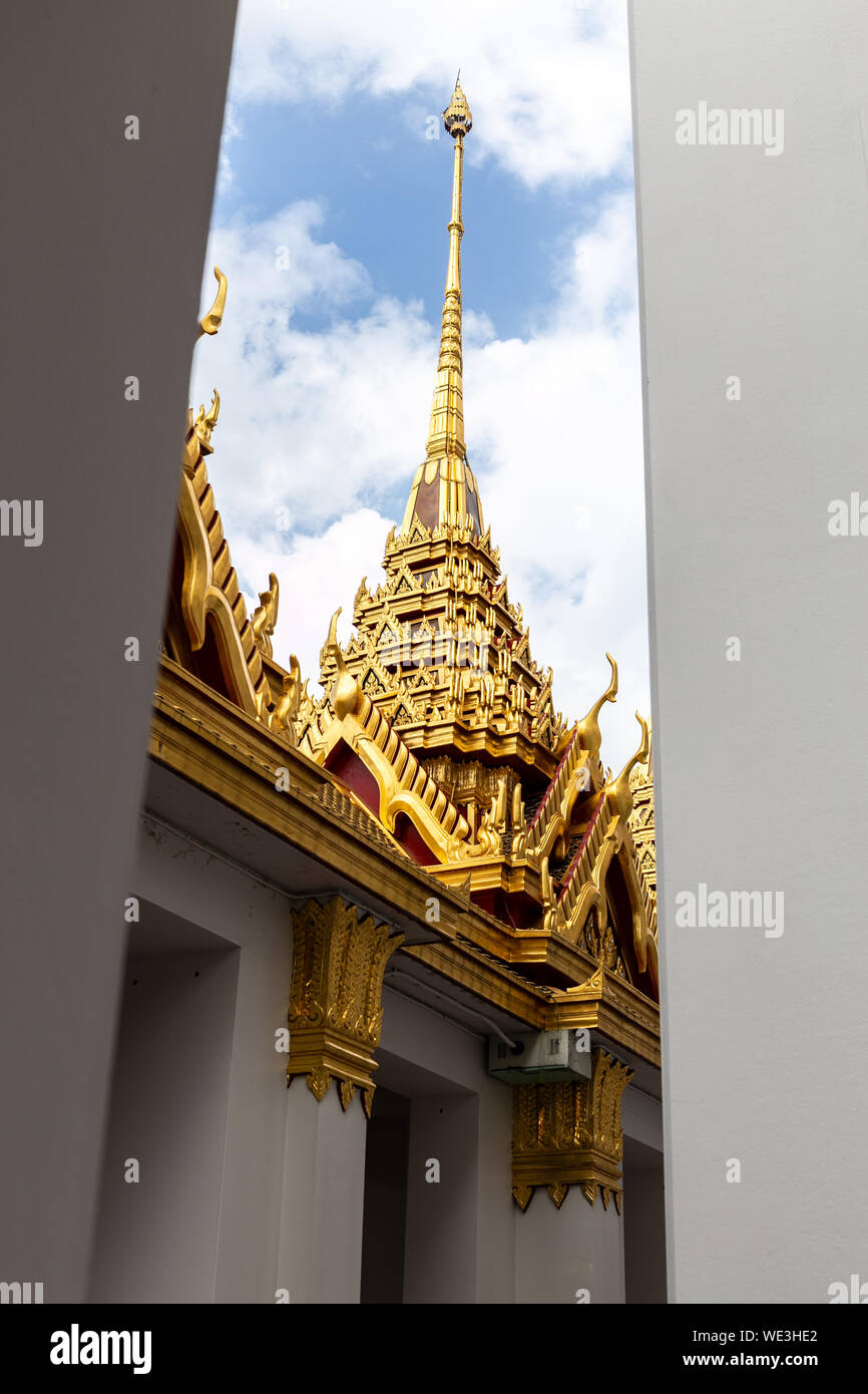 Temple, Loha Prasat - Wat Ratchanatda Bangkok,Thailand Stock Photo