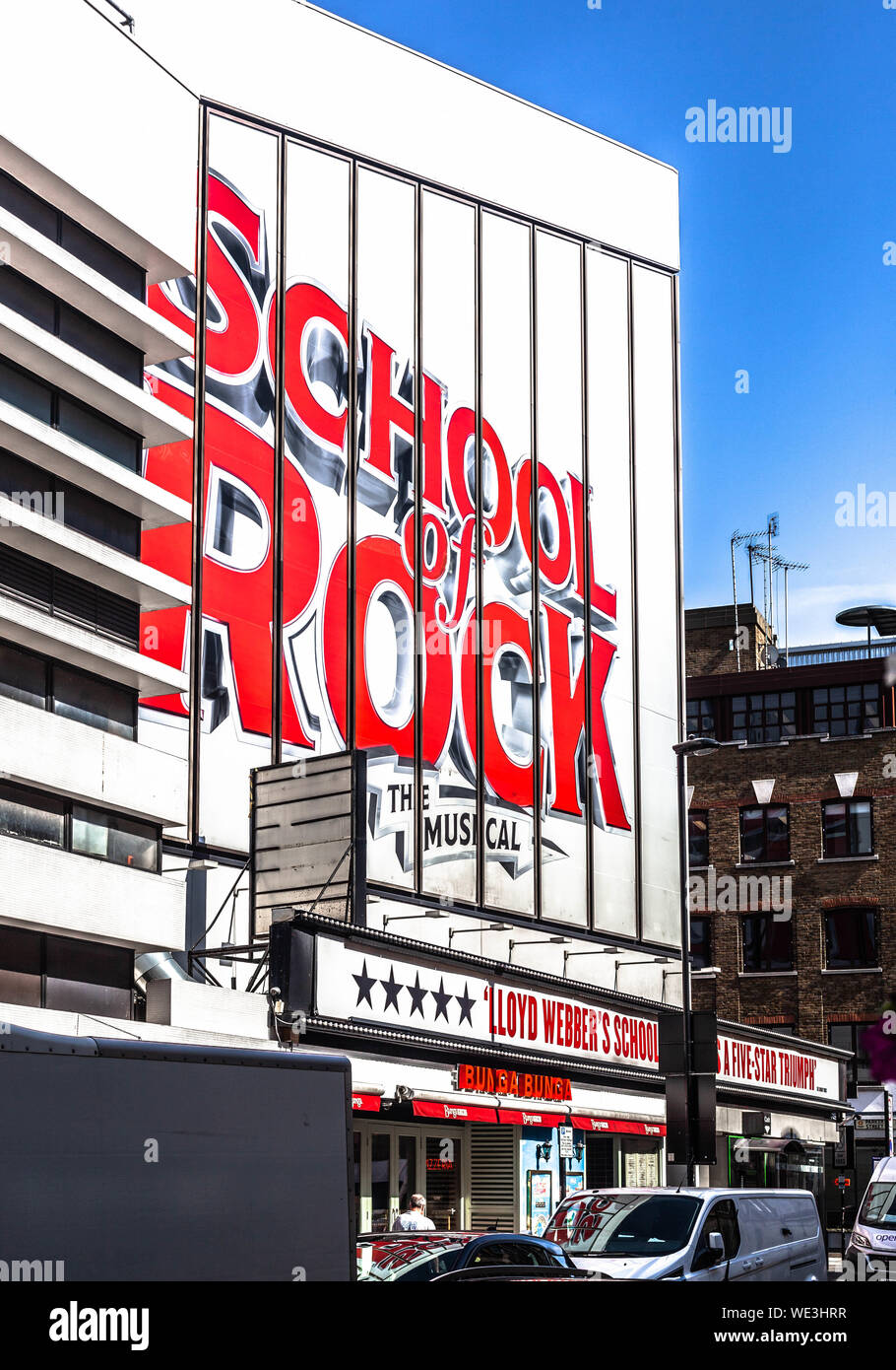 The Gillian Lynne Theatre presenting School of Rock, the musical, Drury Lane, London, England, UK. Stock Photo