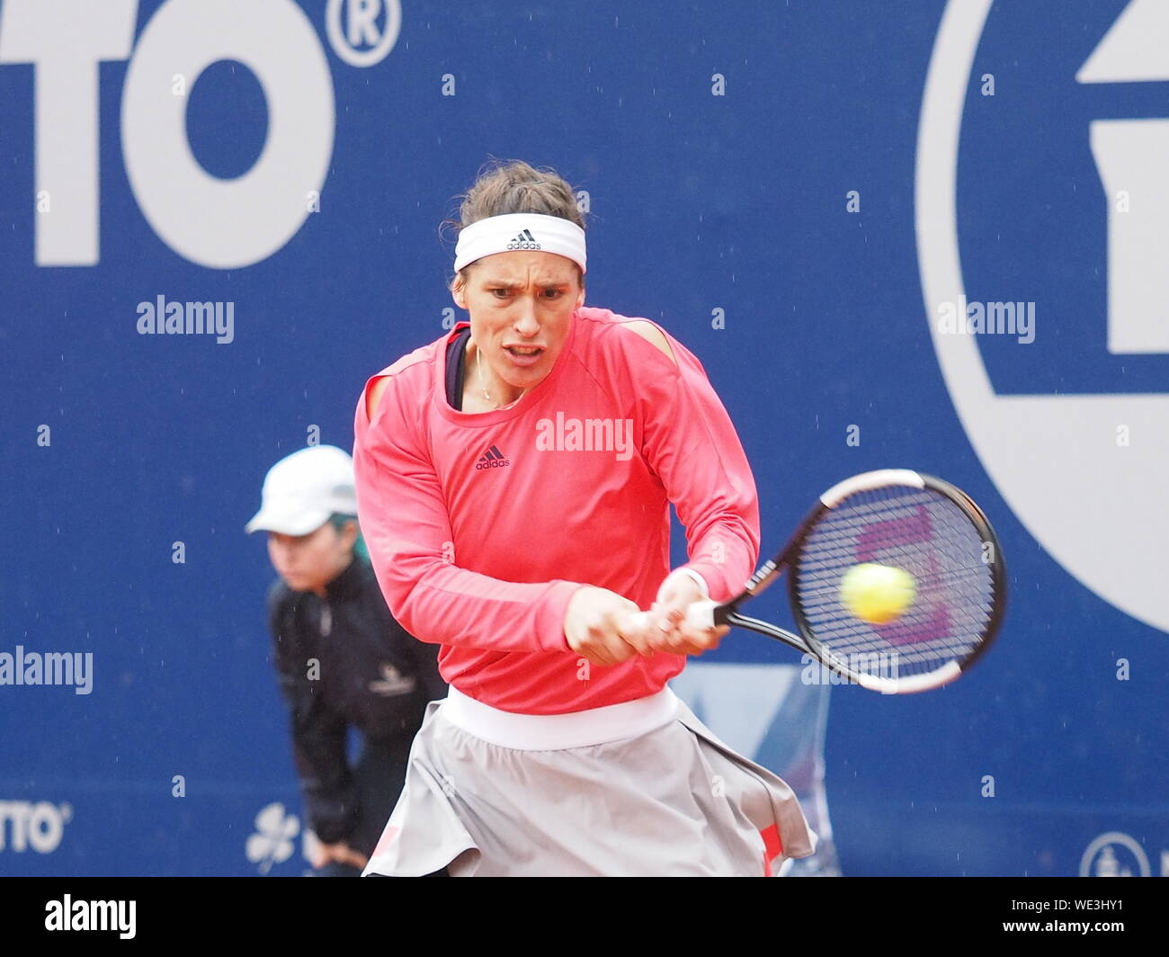 Nuremberg, Germany - May 21, 2019: German tennis player Andrea Petkovic at the Euro 250.000 WTA Versicherungscup Tournament 1st round match against Tu Stock Photo