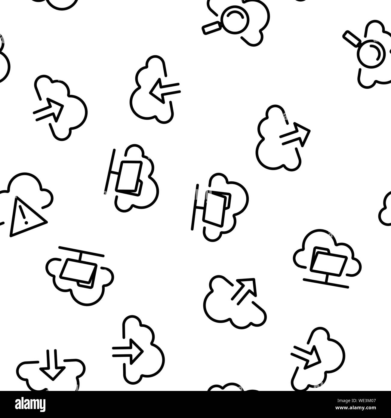 Cloud Service Seamless Pattern Vector Stock Vector Image & Art - Alamy
