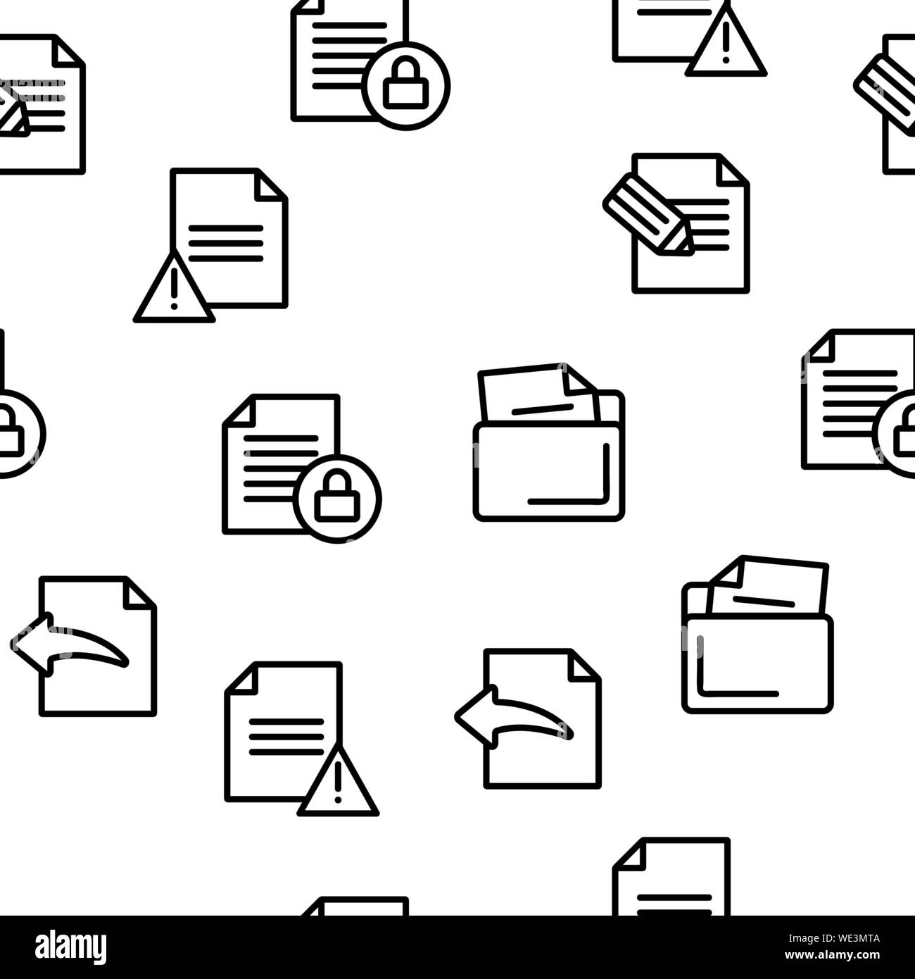Digital, Computer Documents, File Vector Seamless Pattern Stock Vector