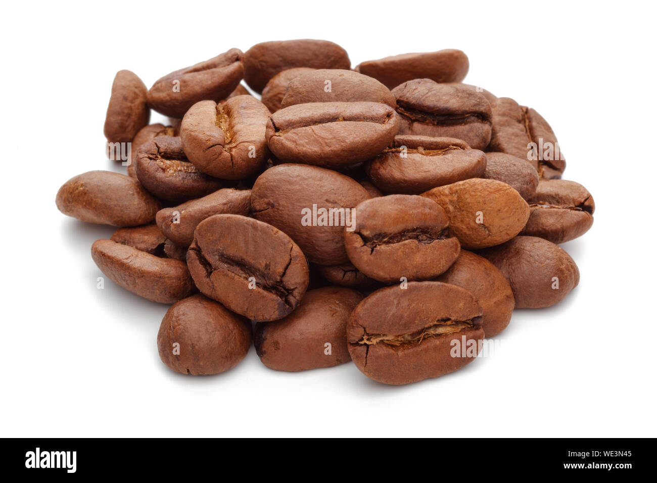 Roasted coffee beans isolated on white background Stock Photo - Alamy