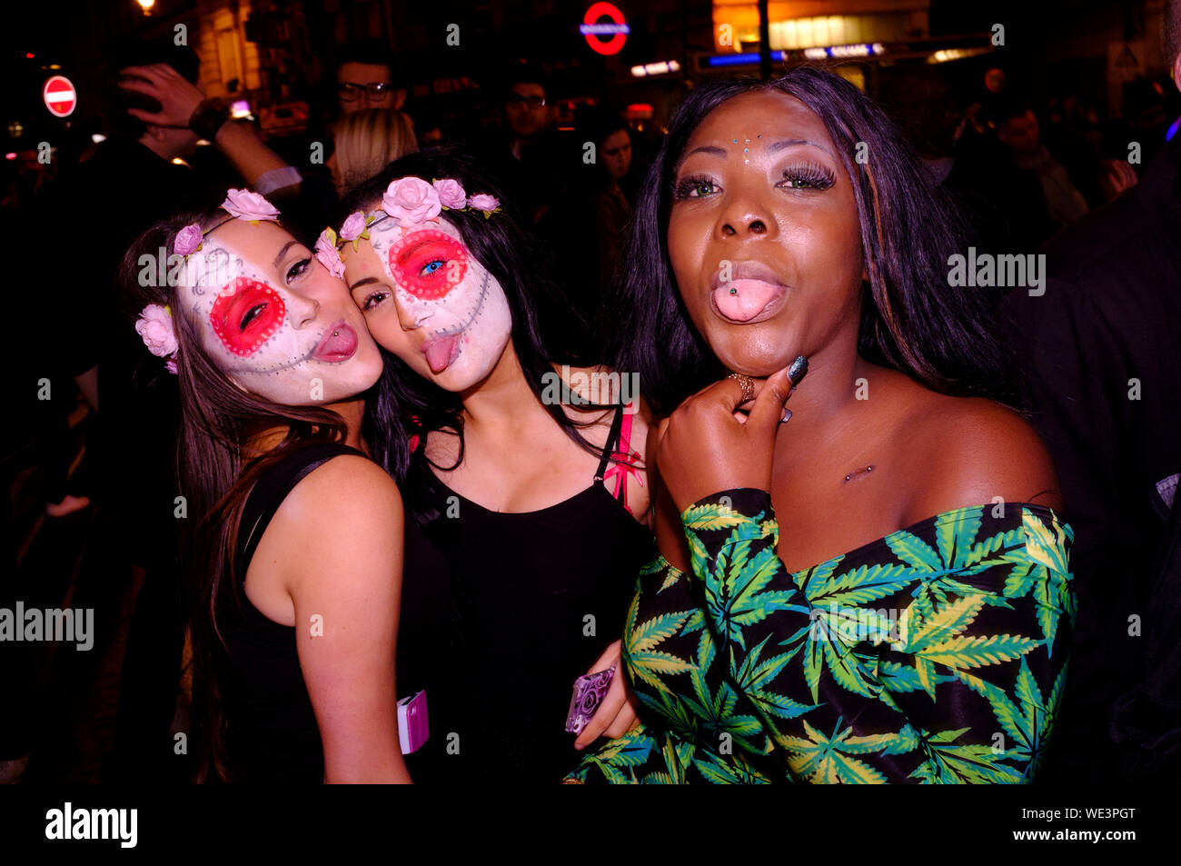 People celebrating, Halloween, Leicester Square, London, Britain Stock