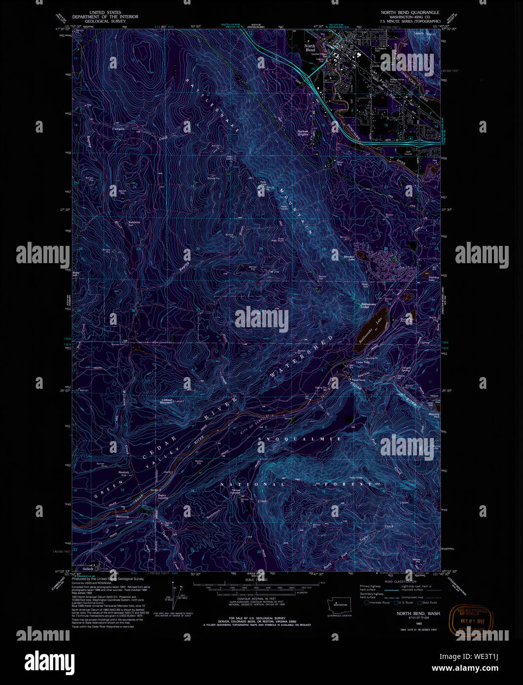 North bend washington map hires stock photography and images Alamy