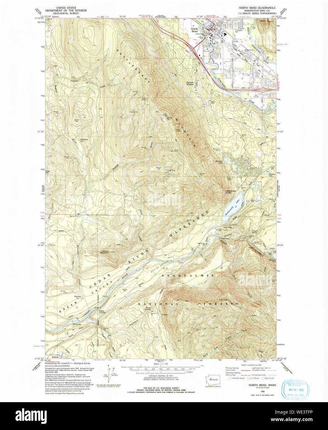 Map of north bend washington hires stock photography and images Alamy